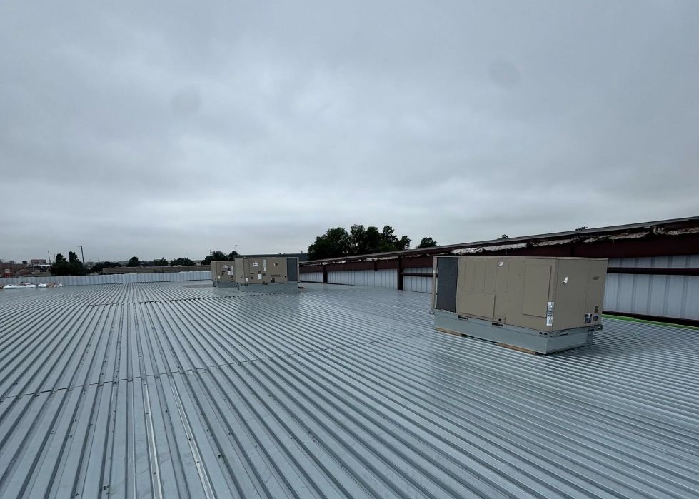 Completed commercial rooftop HVAC units